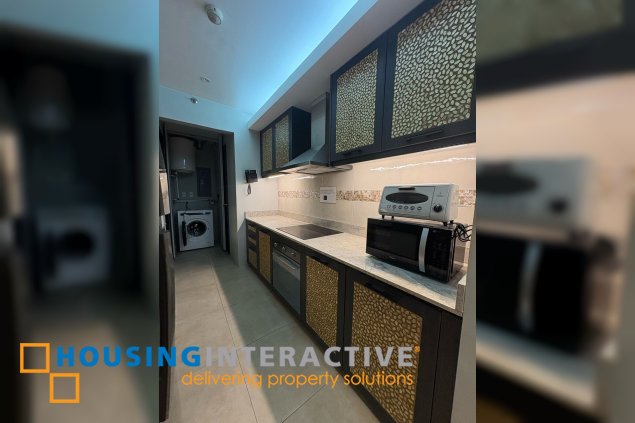 fully furnished 1br unit with parking for lease in one serendra