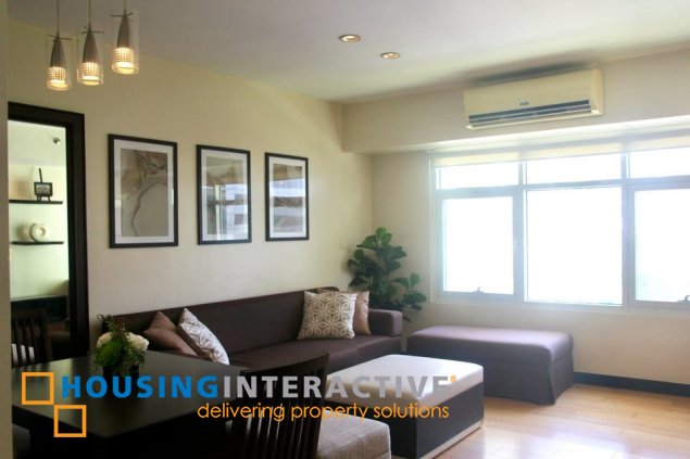 fully furnished 1br unit with parking for lease in one serendra