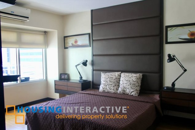 fully furnished 1br unit with parking for lease in one serendra