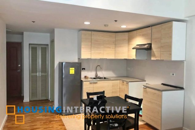 fully furnished studio unit with parking for lease in one legaspi park
