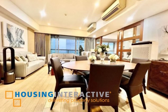 furnished 3br unit with parking for lease in one shangri-la place