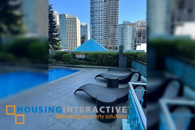 furnished 2br unit with parking for lease in one legaspi park