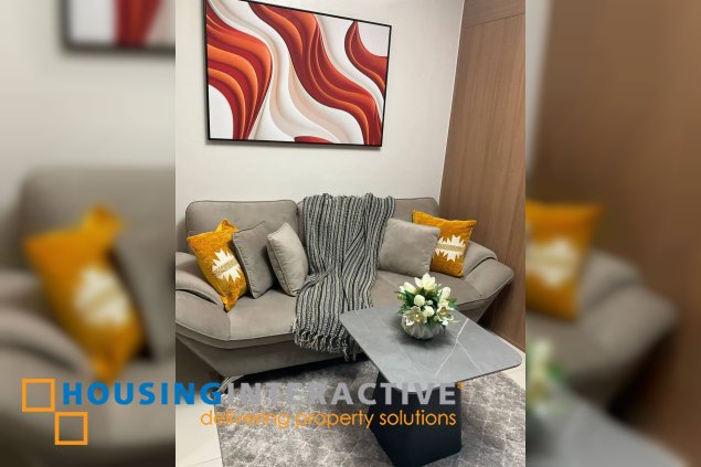 fully furnished 1br unit with balcony for lease in red residences, makati