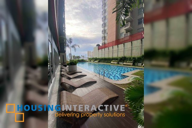 fully furnished 1br unit with balcony for lease in red residences, makati