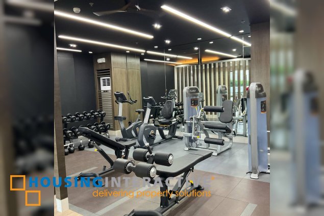 fully furnished 1br unit with balcony for lease in red residences, makati