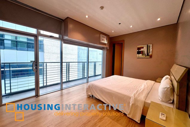 furnished 3br unit with balcony and parking for lease in the luxe residences