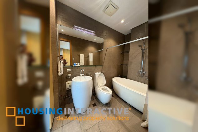 furnished 3br unit with balcony and parking for lease in the luxe residences