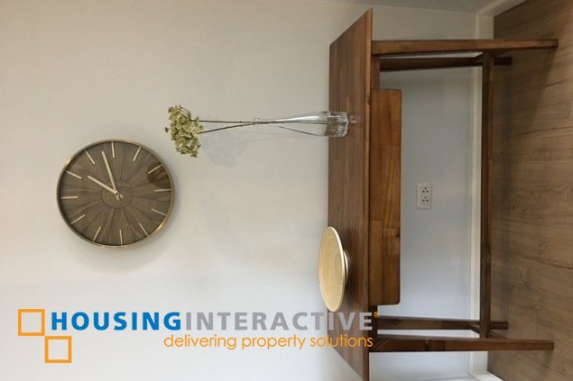 furnished 1br unit with balcony and parking for lease in two serendra