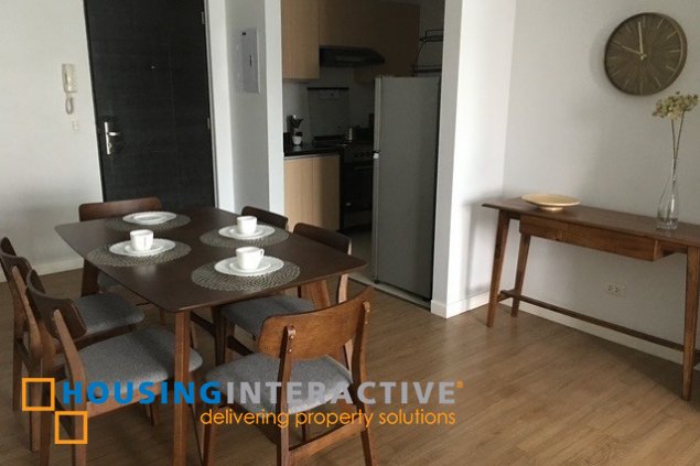 furnished 1br unit with balcony and parking for lease in two serendra