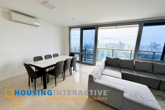 fully furnished 3br unit with balcony and parking for lease in the suites