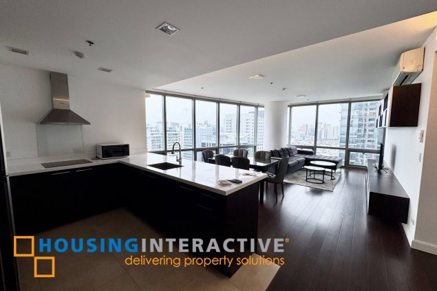 fully furnished 2br unit with balcony and parking for lease in the suites
