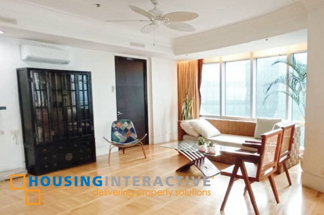 fully furnished 3br unit with balcony and parking for lease in one mckinley place