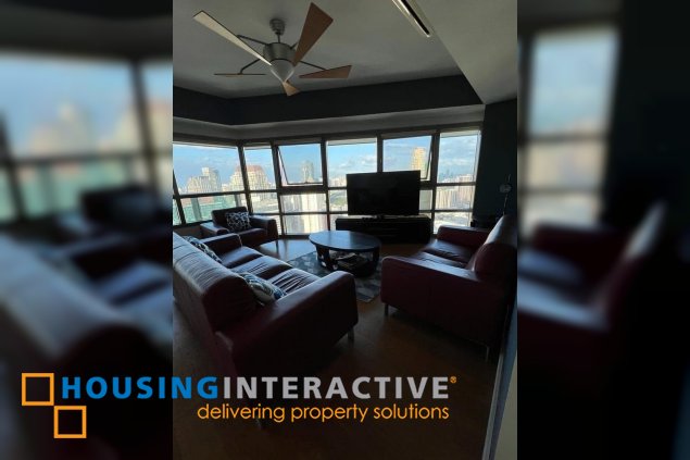 fully furnished 3br unit with balcony and parking for sale in the residences at greenbelt