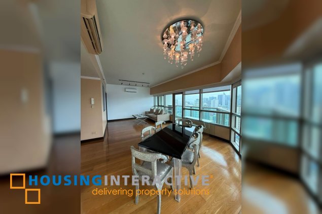 fully furnished 3br unit with balcony and parking for lease in the residences at greenbelt