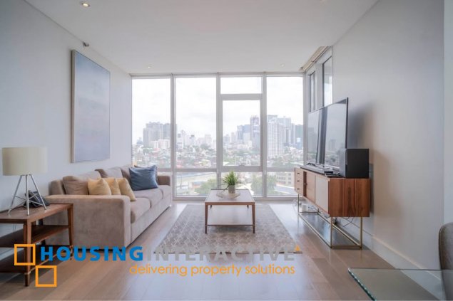 furnished 2br unit with balcony and parking for lease in proscenium at rockwell