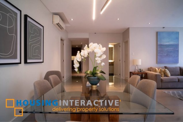 furnished 2br unit with balcony and parking for lease in proscenium at rockwell