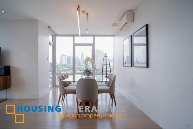 furnished 2br unit with balcony and parking for lease in proscenium at rockwell