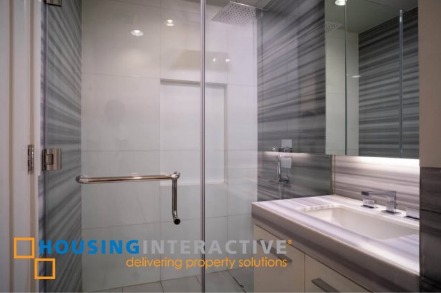 furnished 2br unit with balcony and parking for lease in proscenium at rockwell