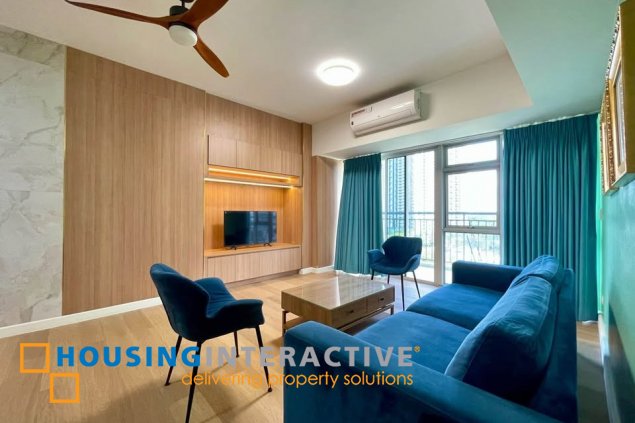 furnished 3br unit with balcony and parking for lease in verve residences