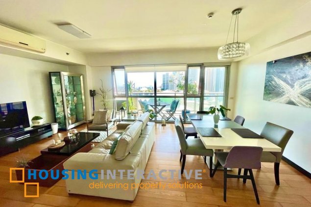 fully furnished 2br unit with balcony and parking for sale in one serendra