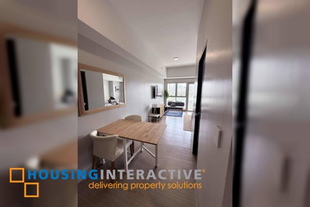 fully furnished studio unit with balcony for lease in uptown arts residence