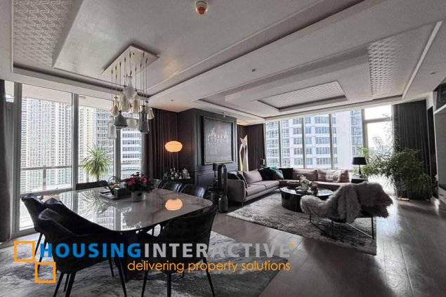 fully furnished 3br unit with parking for sale in proscenium at rockwell