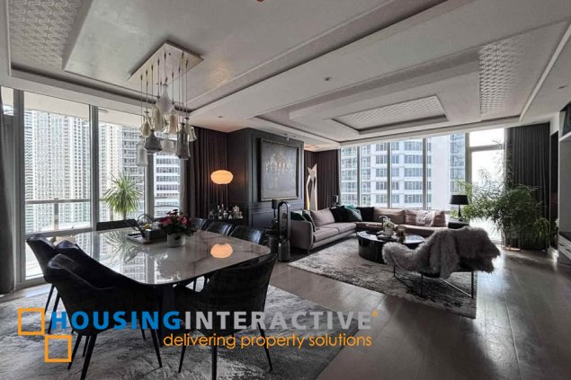 fully furnished 3br unit with parking for sale in proscenium at rockwell