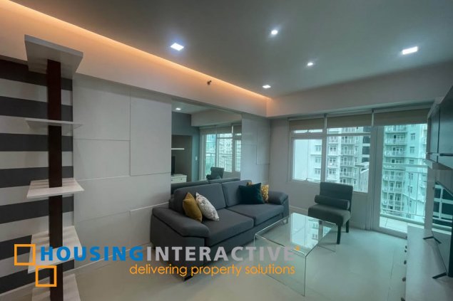 fully furnished 1br unit with balcony and parking for lease in two serendra