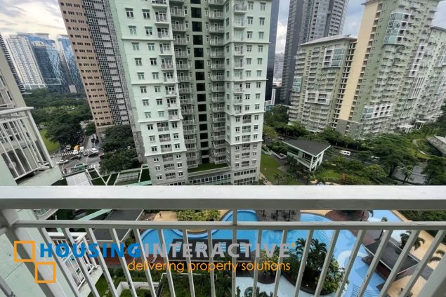 fully furnished 1br unit with balcony and parking for lease in two serendra