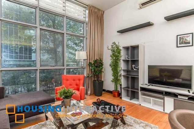 fully furnished 1br unit with parking for lease in one serendra
