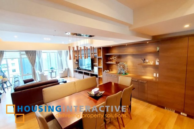 fully furnished 3br unit with parking for lease in two serendra