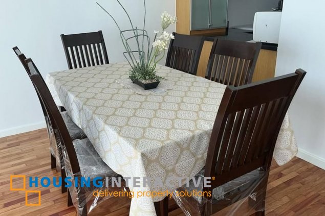 furnished 2br unit with parking for lease in one legaspi park