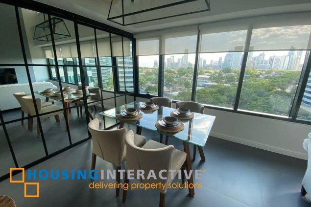 fully furnished 2br unit with parking for rent in one rockwell