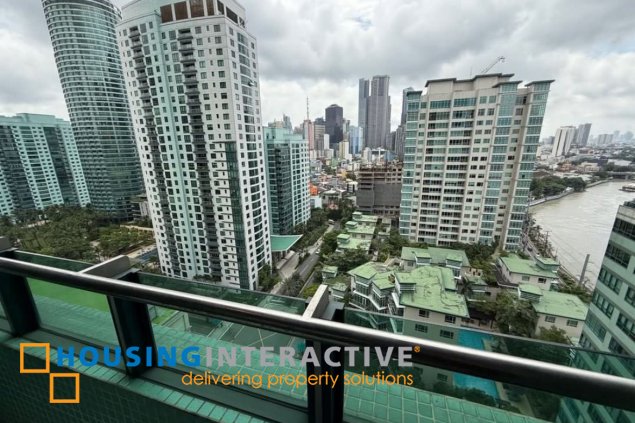 furnished 2br unit with balcony and parking for lease in edades tower