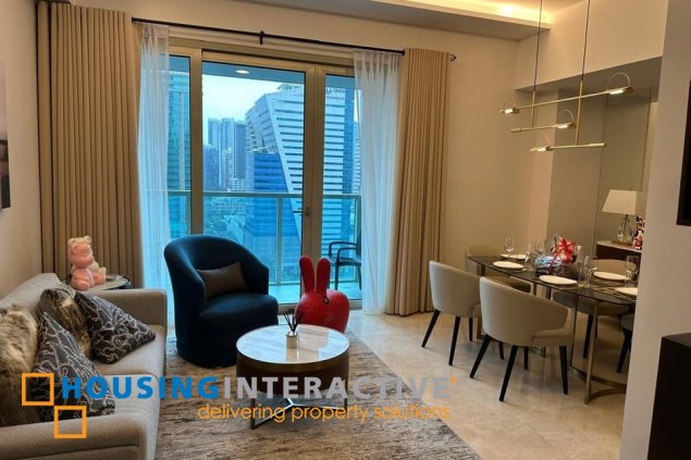 furnished 2br unit with balcony and parking for lease in grand hyatt residences