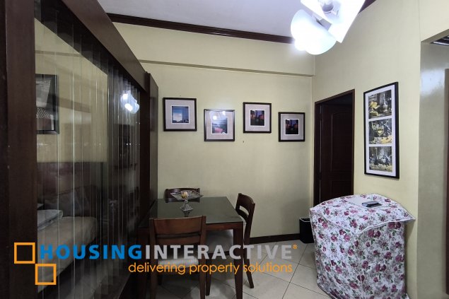 fully-furnished studio unit with partition and parking slot at paseo parkview suites for rush sale