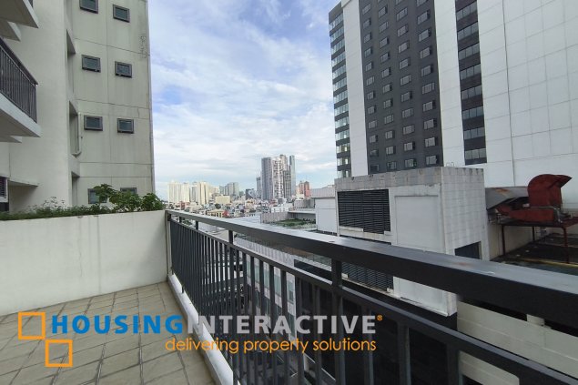 fully-furnished 1 bedroom condo unit with a huge balcony/terrace at solstice towers at circuit makati for sale