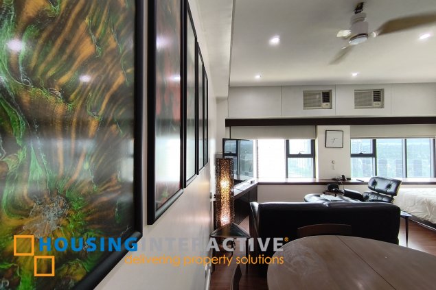 fully-furnished studio unit with parking slot at anaheim tower in the levels by filinvest