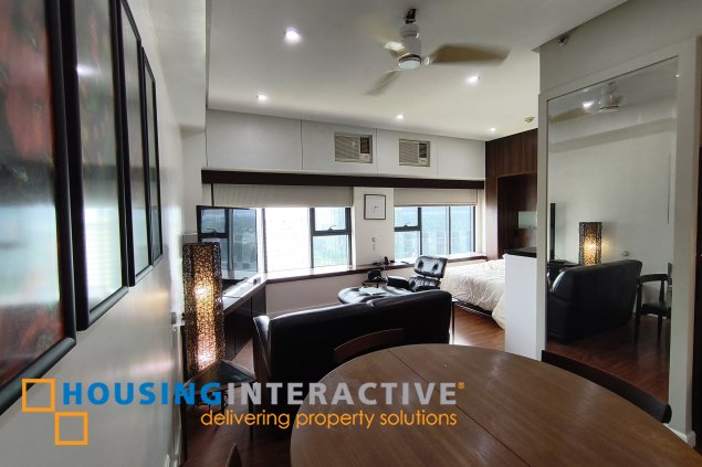fully-furnished studio unit with parking slot at anaheim tower in the levels by filinvest