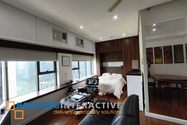 fully-furnished studio unit with parking slot at anaheim tower in the levels by filinvest