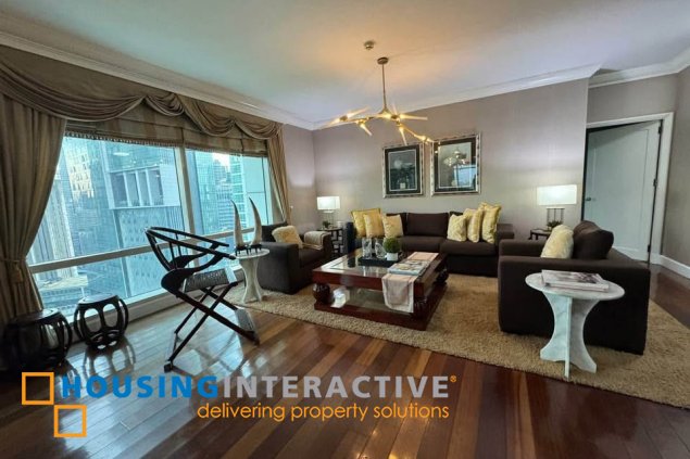 fully furnished 3br unit with parking for rent in one roxas triangle