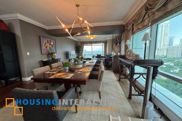 fully furnished 3br unit with parking for rent in one roxas triangle