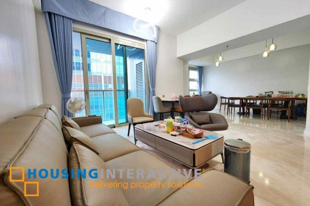 fully furnished 3br unit with balcony and parking for sale in grand hyatt residences