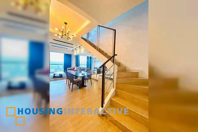 fully furnished penthouse unit with parking for lease in one shangri-la place