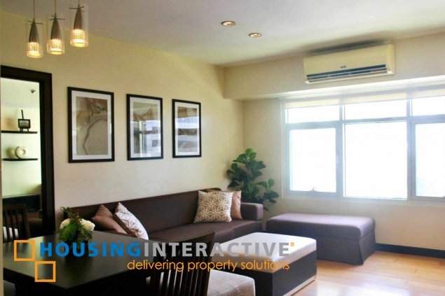 fully furnished 1br unit with balcony for lease in one serendra