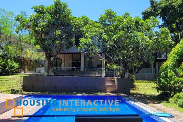 4br bungaloe house with pool for lease in forbes park, makati