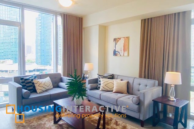fully furnished 3br unit with parking for lease in proscenium at rockwell