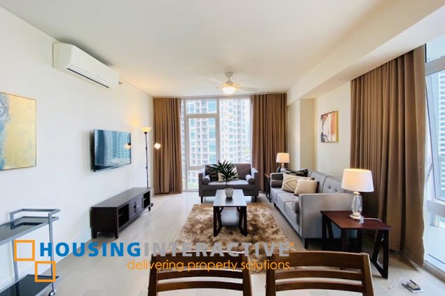 fully furnished 3br unit with parking for lease in proscenium at rockwell