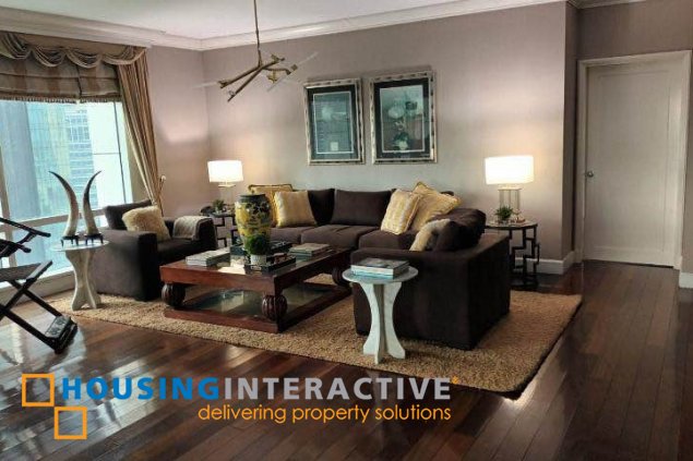 fully furnished 3br unit with parking for lease in one roxas triangle