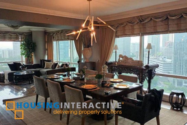 fully furnished 3br unit with parking for lease in one roxas triangle